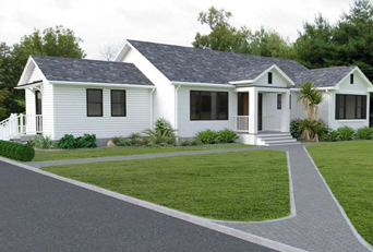 A rendered design of a property